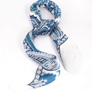Blue Floral Print Hair Scarf