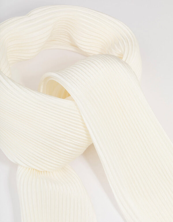Pleated Satin Fabric Scarf - Image 2