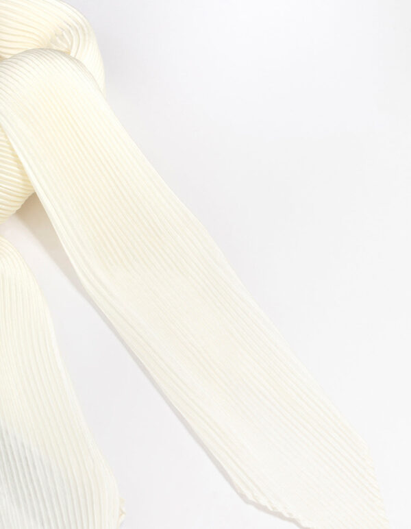 Pleated Satin Fabric Scarf - Image 3