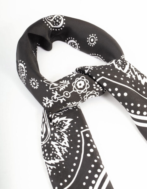 Classic Black  Fabric Scarf - Image 2