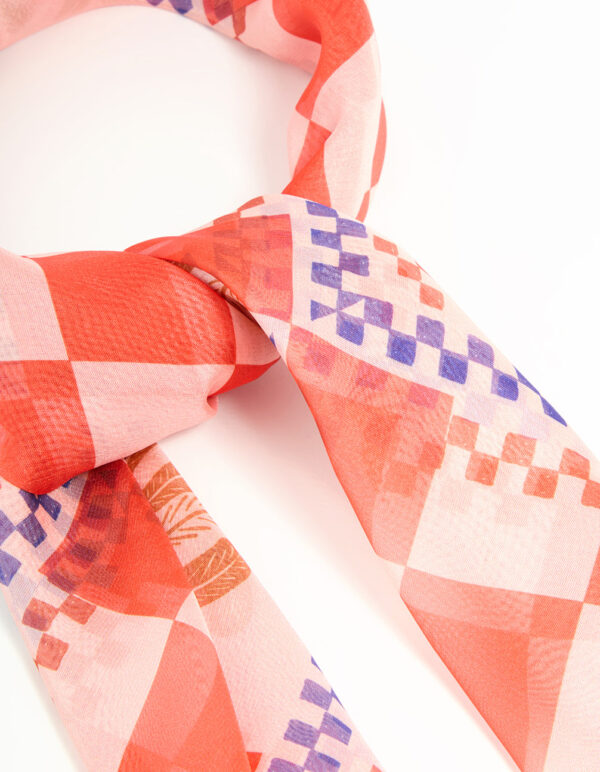 Red Fabric Print carf - Image 2