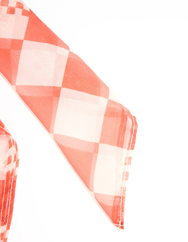 Red Fabric Print carf - Image 3